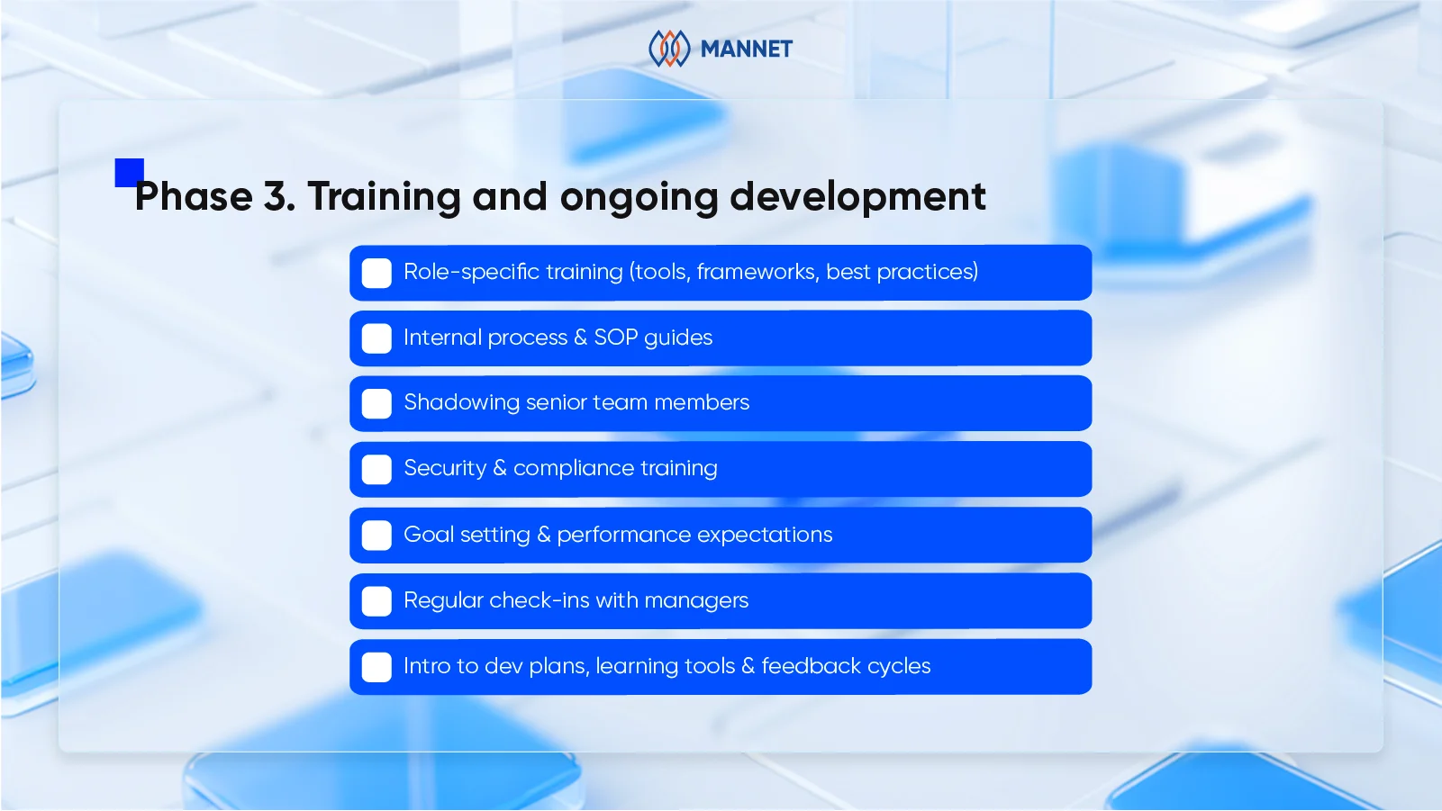 training and ongoing development